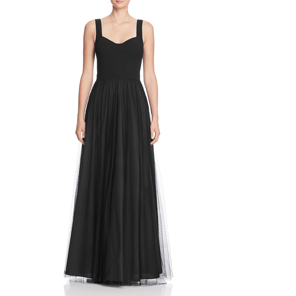 Aqua NEW Black Women's Size 4 Sleeveless Tulle Seamed Ball Gown - Picture 1 of 4